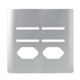 Placa p/ 4 Interruptores + 2 Tomadas 4x4 - Novara Prata